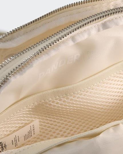 Pander Everywhere Belt Bag for Women, 5 Zipper Pockets Nylon Crossbody Fanny Pack Purse (White Opal)