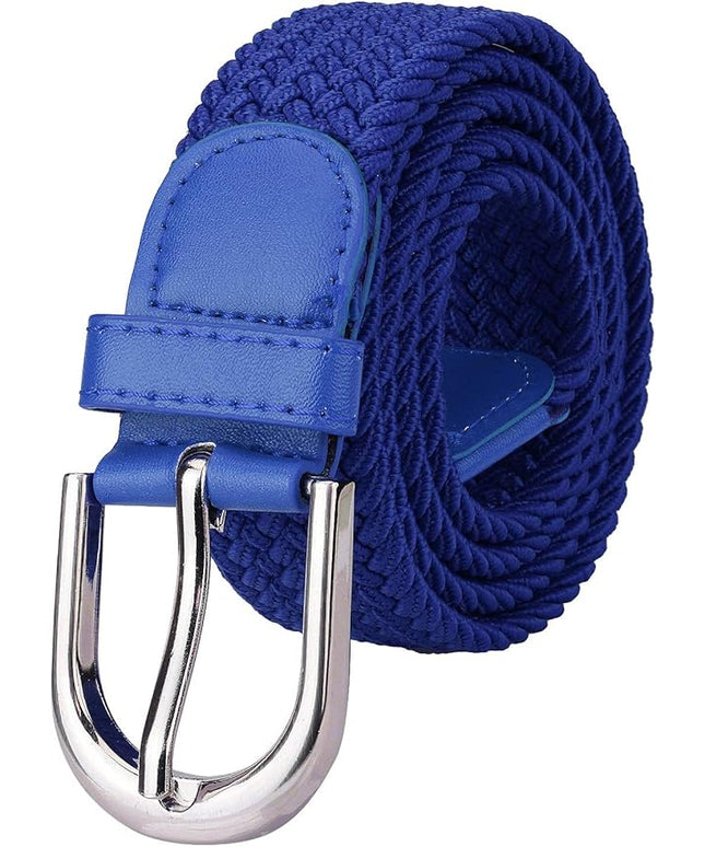 Falari Men Women Multicolored Elastic Stretch Braided Belt Canvas Fabric Woven No Holes Belt
