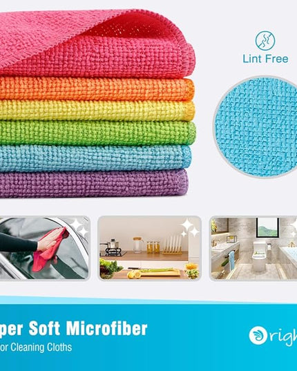 Orighty Microfiber Cleaning Cloth, 150 Pack Microfiber Towels for Cars, Highly Absorbent Car Cleaning Supplies, Lint Free Cloths Clean Rags for Car Care, House, Kitchen, 12x11 inch