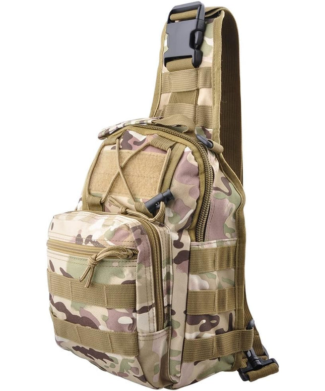 Qcute Tactical Backpack, Waterproof Military Cross-body Molle Sling Shoulder Backpack Chest Bag for Outdoor Every Day Carry
