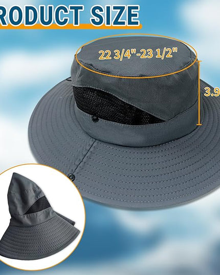 NPQQUAN Sun Hats for Men Women with Neck Flap UPF 50+ UV Protection Wide Brim Bucket Hat Safari Hiking Fishing Hats