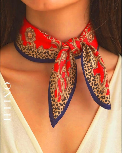 100% Mulberry Silk Scarf for Women Hair Lightweight Square Neckerchief Wrap For Head Scarves 21"