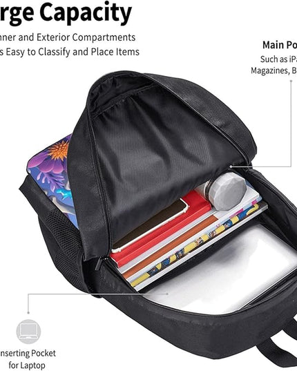 Skeleton Seaweed Notebook Backpack Fits 15 Inch Laptop Work Backpack Casual Daypack