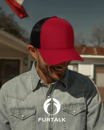 FURTALK Mens Trucker Hat Structured Mesh Baseball Cap Adjustable Classic Mens Hat