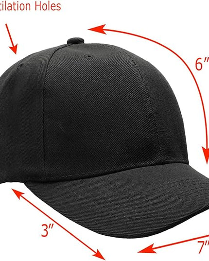 Falari Wholesale Bulk Lot 12-Pack Baseball Cap Adjustable Size Plain Blank Solid Color