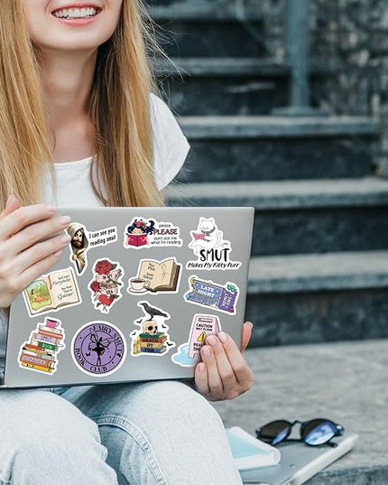 MiStar Smutty Book Stickers for Kindle Adult, 64 PCS, Bookish Spicy Romance Smut Stickers for Kindle Case, iPad, eBook Reader, Matte Waterproof Decorating Booktok Accessories Gifts for Book Lovers