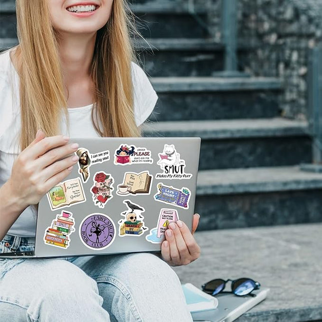 MiStar Smutty Book Stickers for Kindle Adult, 64 PCS, Bookish Spicy Romance Smut Stickers for Kindle Case, iPad, eBook Reader, Matte Waterproof Decorating Booktok Accessories Gifts for Book Lovers