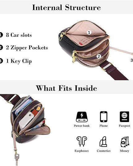 INICAT RFID Blocking Sling Bag Anti Theft Crossbody Bags Women Valentine's Day Gifts Travel Purses Vegan Leather