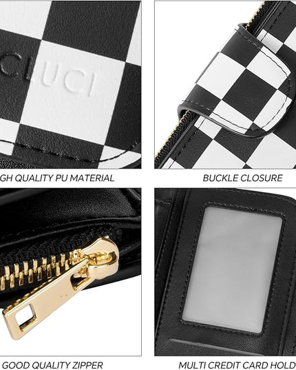 CLUCI Wallet For Women PU Leather RFID Blocking Womens Wallet Bifold Card Holder with ID Window Gifts for Women Birthday | RFID Blocking, Designer, Trifold, Card Holder, ID Window