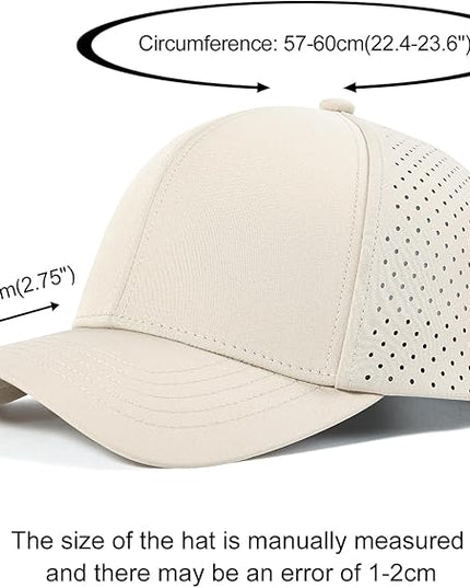 VOBOOM Men Quick Dry Baseball Cap Laser Cut Mesh Ball Curved Brim Snapback Hat