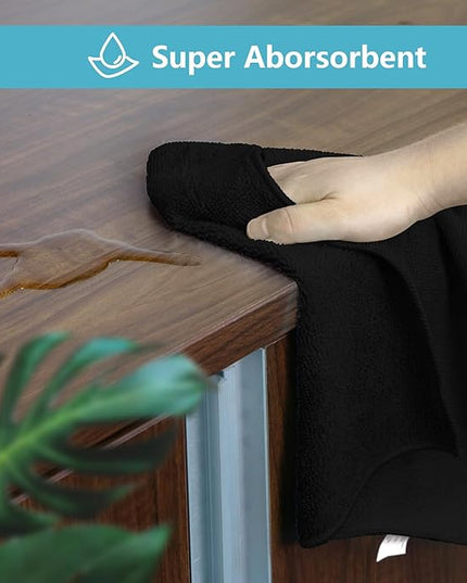 HOMEXCEL Black Microfiber Cleaning Cloth,150 Pack Cleaning Rags, Cleaning Towels,11.5"X11.5" Shop Towels