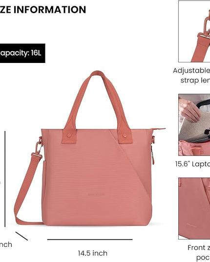 Sherpani Jetsetter, 15" Laptop & Tablet Business Work Tote with Removable Shoulder Strap, 16L Travel Crossbody Bag