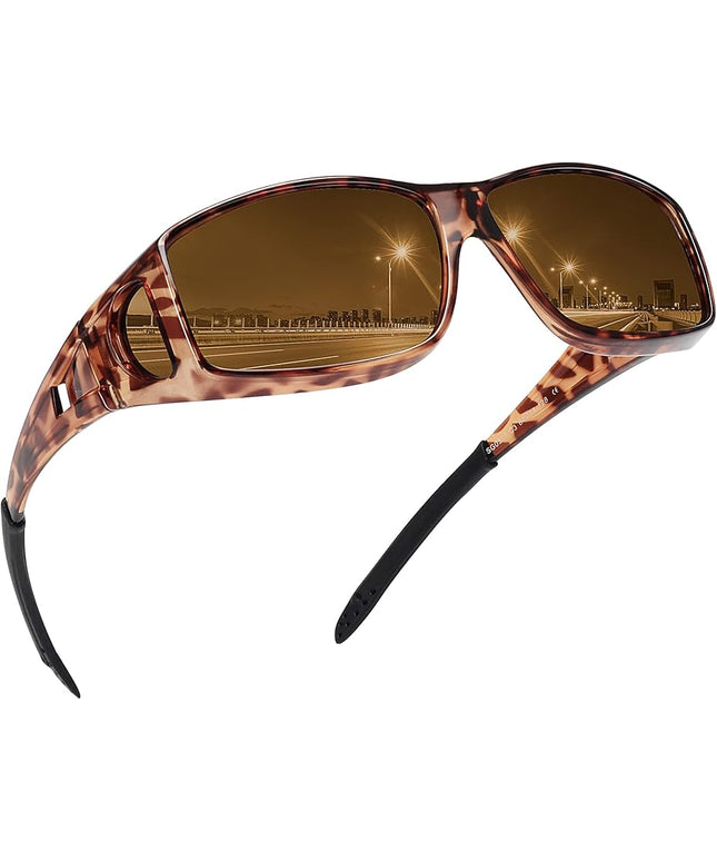 MEETSUN Fit Over Glasses Sunglasses for Men Women,Wrap Around Sunglasses Polarized UV400 Protection