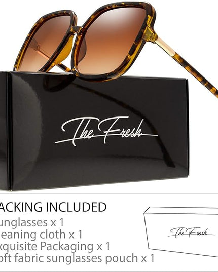 The Fresh Women's Oversized Square Jackie O Cat Eye Hybrid Butterfly Fashion Sunglasses - Exquisite Packaging
