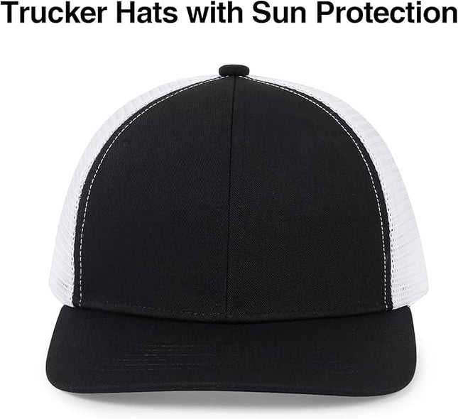 kozinu Unisex Trucker Hats Blank Mesh Snapback Hats Sport Plain Baseball Caps Adjustable Fitted Hat