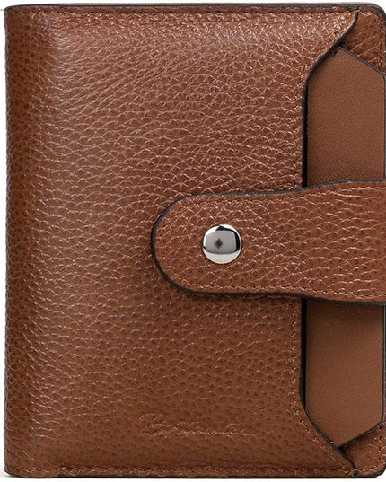 BOSTANTEN Women Leather Wallet RFID Blocking Small Bifold Zipper Pocket Wallet Card Case Purse with ID Window