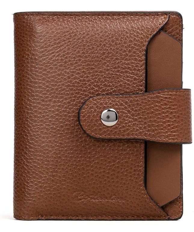 BOSTANTEN Women Leather Wallet RFID Blocking Small Bifold Zipper Pocket Wallet Card Case Purse with ID Window