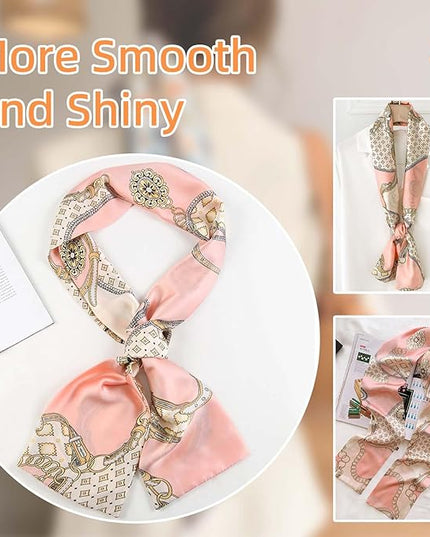 Dailyacc Hair Scarf for Women Fashion Silky Satin Headscarf Wrap Breathable Lightweight Neck Scarves For Handbag