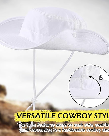 Connectyle Men's Sun Hat UPF 50+ Wide Brim Bucket Hats for Fishing Hiking Gardening Adjustable Boonie Hat Outdoor Safari Hats
