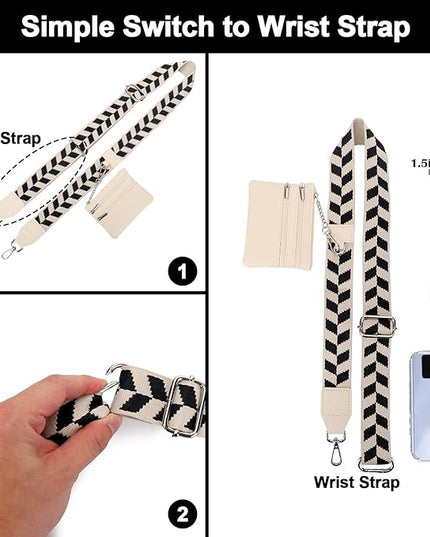 XANGNIER Clip and Go Strap for Phone with Wallet Crossbody, Phone Strap with Zippered Wallet, Adjustable Anti Theft Cellphone Lanyard for Women, Cellphone Chain Accessories,Multicolor 4