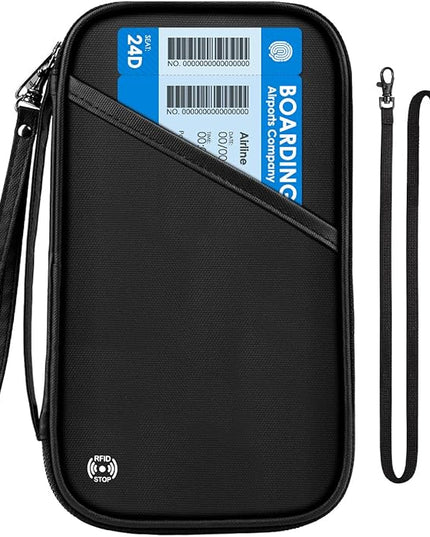 Travel Passport Wallets, Airtag Lightweight Family Passport Holder With RFID Blocking Passport Cover Case Waterproof Bag Document Organizer for Men and Women