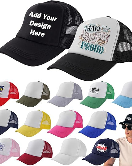 LYDTICK 15 Pack Trucker Hats Bulk Sublimation Blanks Wholesale Mesh Baseball Cap DIY Custom Hats for Men Women