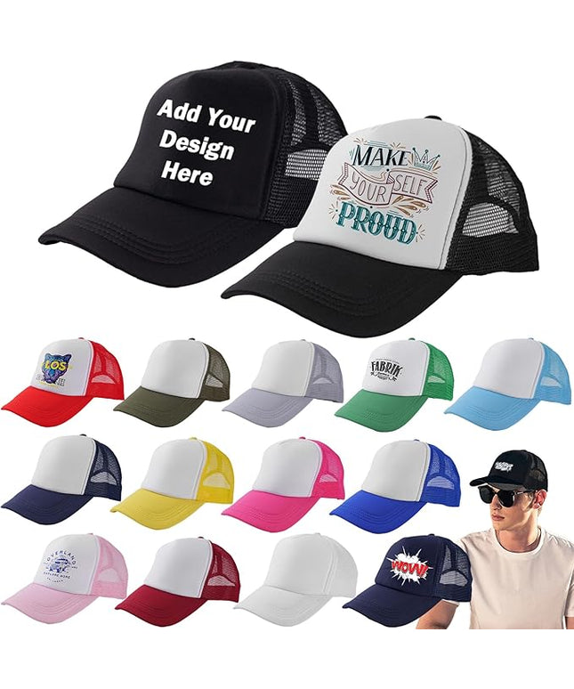 LYDTICK 15 Pack Trucker Hats Bulk Sublimation Blanks Wholesale Mesh Baseball Cap DIY Custom Hats for Men Women