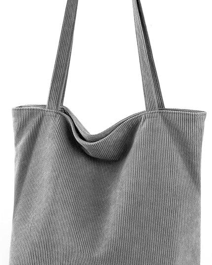 Iioscre Corduroy Tote Bag for Women,Hobo HandBags with Zipper,Large Capacity Casual Shoulder Handbags with Inner Pockets
