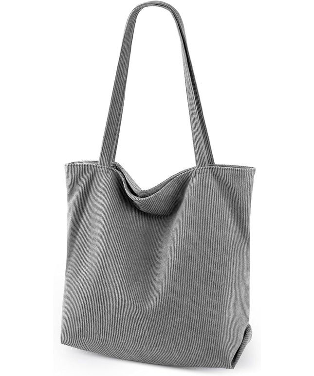 Iioscre Corduroy Tote Bag for Women,Hobo HandBags with Zipper,Large Capacity Casual Shoulder Handbags with Inner Pockets