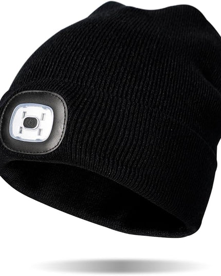 Night Scope Classic Rechargeable LED Warm Knit Beanie Head Light Hat Headlamp for Outdoor Activities