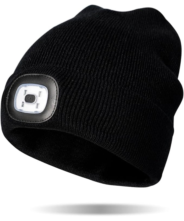 Night Scope Classic Rechargeable LED Warm Knit Beanie Head Light Hat Headlamp for Outdoor Activities