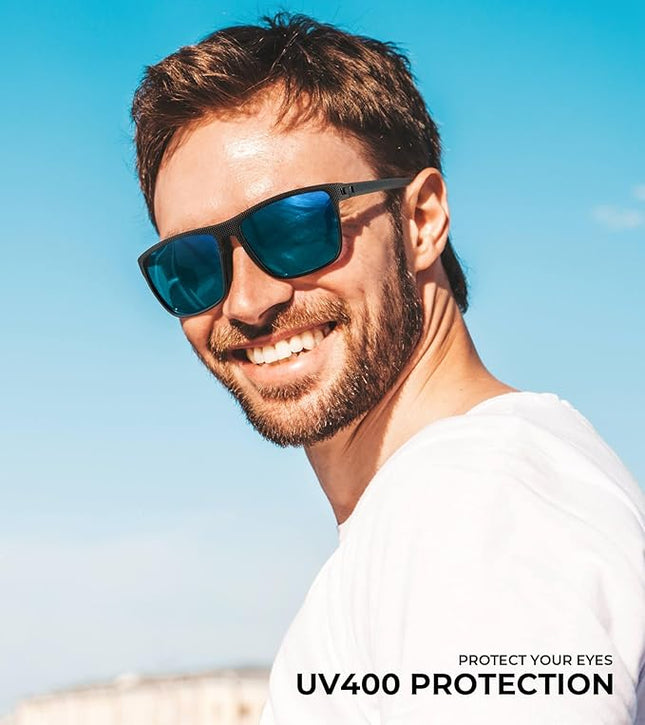 KALIYADI Polarized Sunglasses for Men, Lightweight Sun Glasses with UV Protection for Driving Fishing Golf