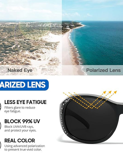 Myiaur Polarized Fit Over Glasses Sunglasses for Women Men, Over Sunglasses with UV400 Protection Anti Glare for Driving