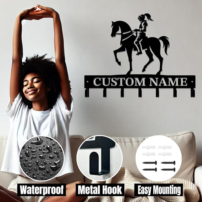 peanut case Personalized Farm Horse Keys Hooks,Custom Name Metal Cowboy Horse Art Keys Hooks,Metal Horse Lover Wall Home Storage Decorative Keys Hooks,Key Holder Hooks for Wall (Style C)