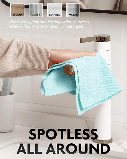 Fantasticlean Microfiber Cleaning Cloth Roll -75 Pack, Tear Away Microfiber Towels, 12" x 12", Reusable, Washable, Scratch Free, Ultra Absorbent Dishcloth for All-Around Cleaning Supplies (Blue)