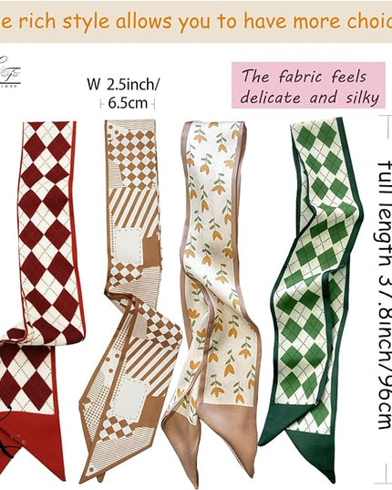 Purse Scarf Handbags For Women Skinny Hair Neck Accessories Scarves With Bag Scarfs Handle Fashion Lightweight