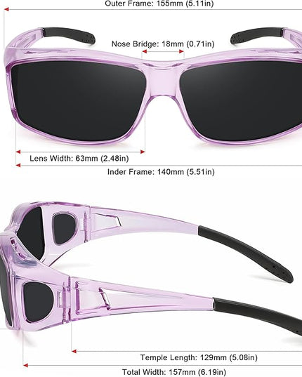 MEETSUN Fit Over Glasses Sunglasses for Men Women,Wrap Around Sunglasses Polarized UV400 Protection