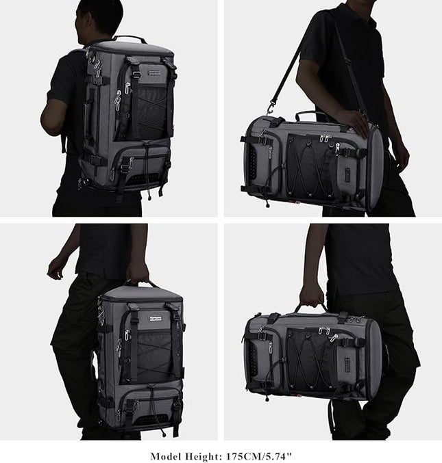 WITZMAN Travel Backpack for Men Convertible Large Carry on Backpack with Shoe Compartment for Airplanes Fit 17 Inch Laptop(B689 Silvery Grey)