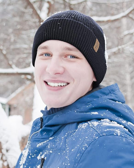Wmcaps Winter Beanie for Men Women, Fleece Lined Beanie Soft Warm Knit Hat Ski Stocking Cuffed Cap