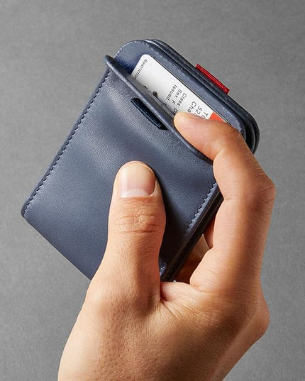 Distil Union Wally Bifold 5.0 RFID Wallet - No ID Window - Slim Bifold Wallet for Men with Money Clip, Premium Leather – Minimalist RFID Card Holder - Holds 14 Cards & 30 Bills - Navy