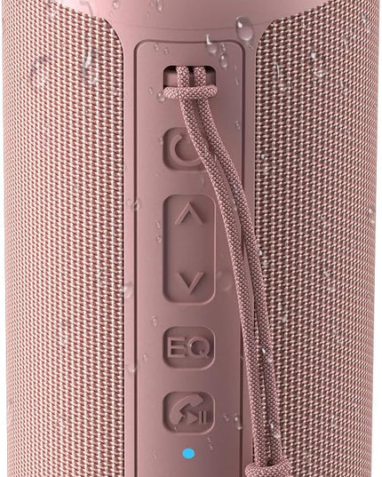 Ortizan Wireless Portable Bluetooth Speaker, IPX7 Waterproof, Dustproof and Rustproof, Powerful 24W Sound, Enhanced Bass, 30 Hour Battery, 360° Party Light, and Stereo Pairing (BT 5.3), Gifts - Pink