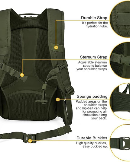 Mardingtop Tactical Molle Backpack for Men- 18L/28L EDC Hiking & Motorcycle Backpack