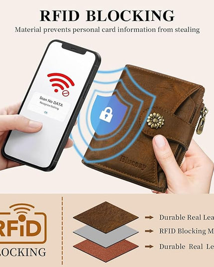 Blucoay Womens Wallet,RFID Blocking Wallet Women Soft Leather Bifold Small Wallets For Women Card Holder With Removable ID Window(deepcoffee)