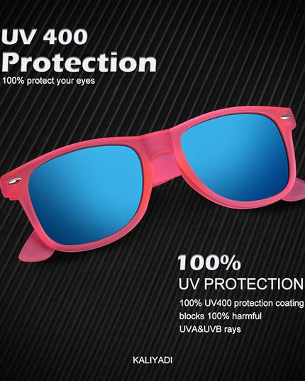 KALIYADI Polarized Sunglasses for Men and Women Matte Finish Sun glasses Color Mirror Lens UV Blocking (3 Pack)