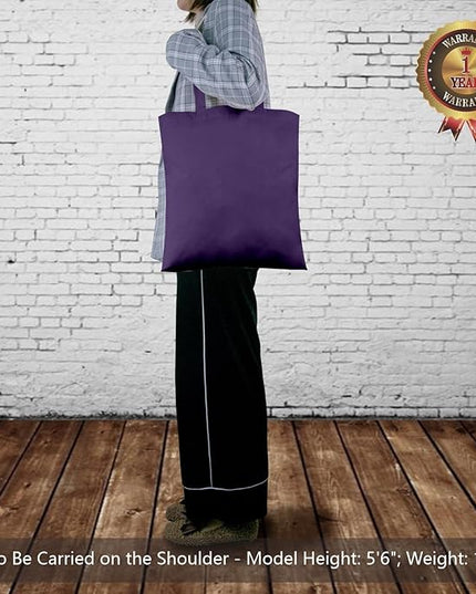 TOPDesign 6-Pack Economical 16"x15" Deep Purple Cotton Tote Bags, Lightweight Medium Reusable Grocery Shopping Cloth Bags, Suitable for DIY, Advertising, Promotion, Gift, Activity