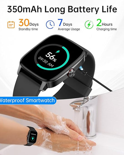 Smart Watches for Women Men with Bluetooth Call & AI Voice, 1.85" HD Fitness Tracker with Heart Rate SpO2 Sleep Monitor, 100+ Sports Modes,Mini Games, IP68 Waterproof Smartwatch for Android iOS Phones