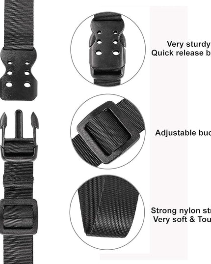 Ayaport Utility Straps with Buckle 40" Quick-Release Adjustable Nylon Straps Black 4 Pack