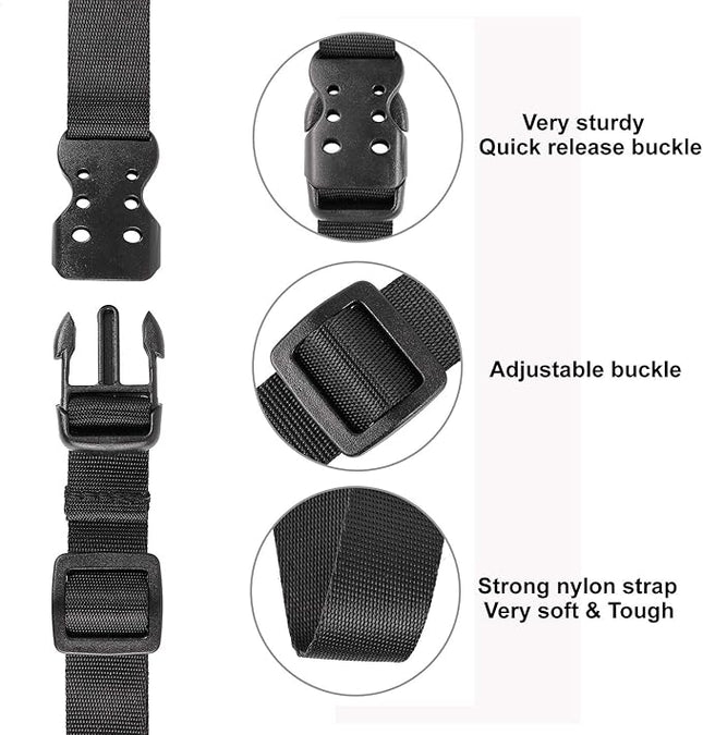 Ayaport Utility Straps with Buckle 40" Quick-Release Adjustable Nylon Straps Black 4 Pack