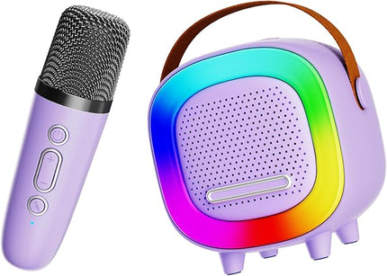 Mini Karaoke Machine Speaker for Kids Adults, Portable Bluetooth with 1 Wireless Microphones, Children's Day Birthday Gift Ideas for Toys for Teens Boys and Girls Aged 4, 5, 6, 7, 8, 9, 10, 11, 12+