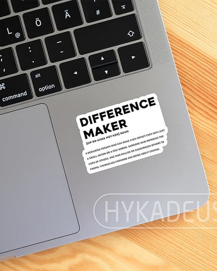 (3Pcs) Difference Maker Definition Stickers Inspirational Positive Sticker Waterproof Vinyl Decals for Water Bottle Laptop Scrapbook, Thank You Appreciation Gifts for Teacher Coach Coworkers, 3" x 2"